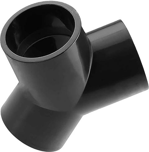 Klebe Fitting Y Stück Abzweig aus Kunststoff für 50mm PVC Rohr Außendurchmesser i-i-i 3 Muffen zum Verkleben Druck PN16 Bar Kupplung Anschluss Verbinder 2 Wege Verteiler