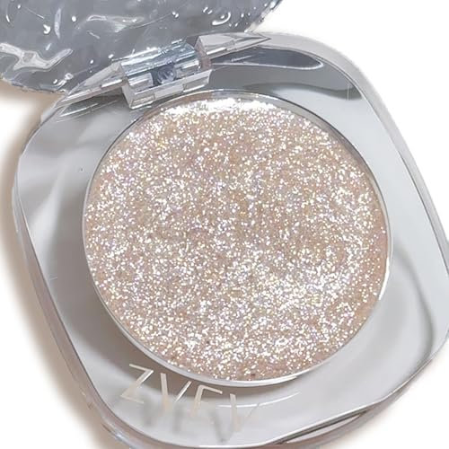 Eyeshadow Palette, Glitter Cream Eyeshadow Palette, Shimmering Creamy Purple Eyeshadow for Day & Night Eye Make-Up, Long-Lasting Waterproof Eye Shadow Pallets for Women Girls (2#Shimmer Gold)