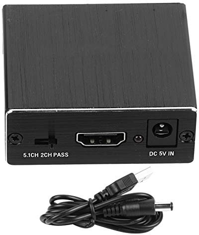 Zoeyilan 4K x 2K HDMI Audio Extractor Splitter, HDMI to HDMI Audio Converter Adapter, 1.4 Audio Extractor, 5.1 Sound Channel Optical Fiber Converter Adapter