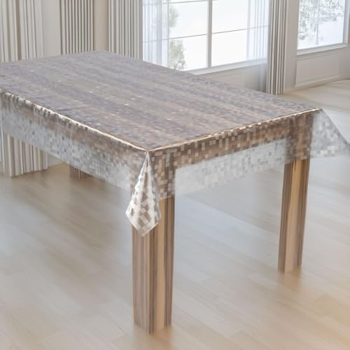 laro Premium Line Tischdecke Folie 0,3mm Weich Transparent Kariert 120x240 cm PVC Tischschutz Schutzfolie Abwaschbar
