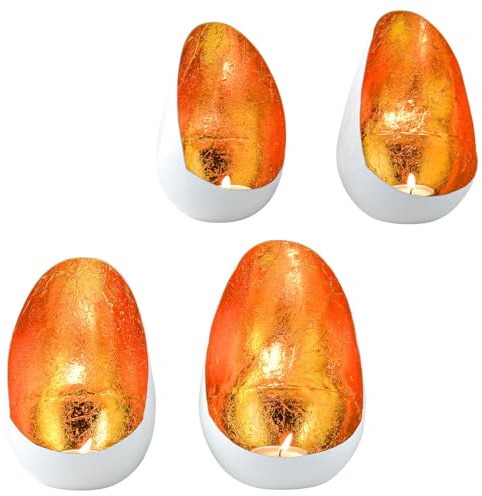 2er Set Orientalisches Windlicht Namik modern aus Metall in Weiß 17 cm