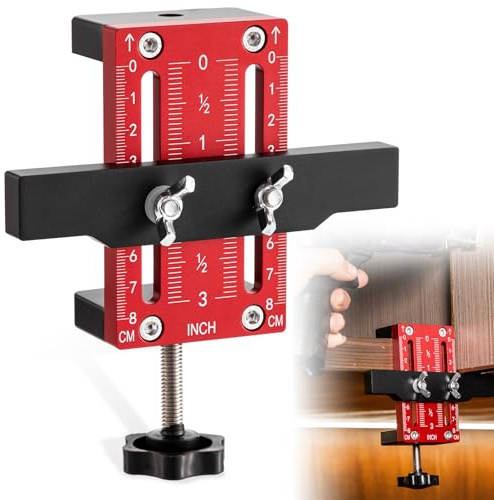 Cabinet Door Installation Positioner, Aluminium Alloy Cabinet Door Mounting Jig for Easy Door Support and Alignment, Cabinet Installation Tool for Mount Hinges,for Most Cabinet Doors