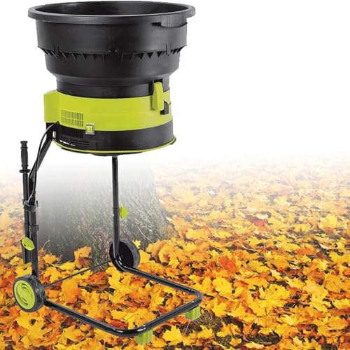 Corded Electric Leaf Mulcher, 2500W Portable Garden Compost Shredder with Wheels/Power cord, 8000rpm Leaves Shredders and Chippers, Funnel diameter 54CM, for Garden, Home, Yard(Machine+20M)