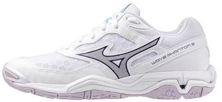 Mizuno Wv Phntm 3 Netball-skor för kvinnor, Vit Vl Ind C Rs, 42 EU