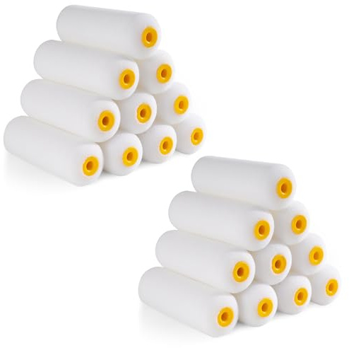Mister Rui Small Paint Roller Set 4 Inch 20 Packs | Gloss Roller For Painting and Decorating