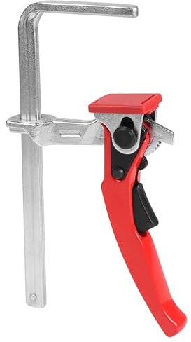 LALAGO 1 piezas Sargentos de Palanca con Capacidad 160mm y Profundidad de Garganta 60mm, Sargentos de Tornillo y Sujeción Rápida, Sargento de Mesa Totalmente de Acero con Mango de Palanca para Lijar