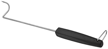 Warmhm Fourchette à Barbecue en Acier Inoxydable Noire Manche en Silicone, Outil De Barbecue Extérieur Léger Et Solide, Accessoire pour Camping Et Grillades