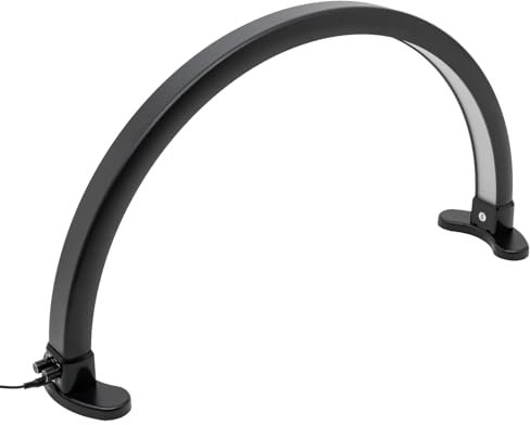 ZENGRICE Schreibtischlampen,Schwarz LED-Halbmond-Licht,Desk Lamp Kosmetiklampe Mit 3 Helligkeitsmodi,Nail Schreibtischlampe,180°-Rundumbeleuchtung,Robust Langlebig,für Nagelkunst, Gesichts-Spas