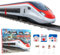 Koolbitz Electric Train Set for Kids 24 PCS - Battery Operated Train Playset with Tracks, Tunnel, Station, Houses, Road Signs, High-Speed Train Engine, Learning Educational Toy for Kids Boys and Girls