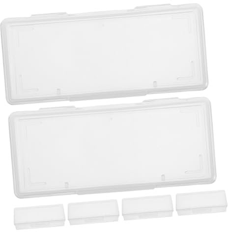 SEWACC Caja de Almacenamiento de Joyas y Bastoncillos de Algodón Contenedor Transparente Compacto con Tapa Organizador Portátil para Anillos Pendientes y Algodones