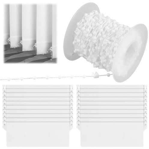 ZONJIE 20Pcs Vertical Blind Weights and 10m Chains, Replacement Vertical Blind Slats 127 mm Blinds Repair Parts