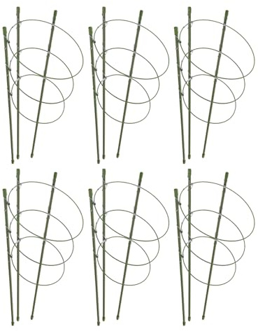Toddmomy 6 Juegos de Enrejado para Plantas de Jardín de Plástico Resistente Soporte Redondo para Tomates de 45 CM Jaula para Plantas Trepadoras Adecuado para Balcones Huertos y Cultivo