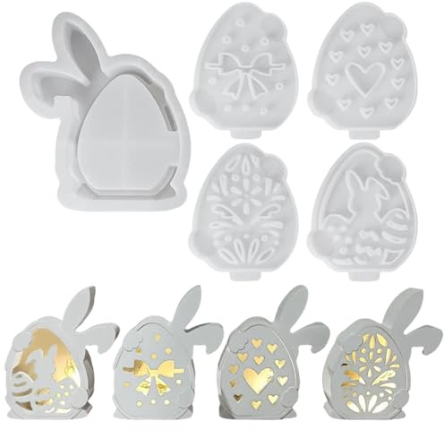 Stampo in silicone pasquale con uovo, stampi in silicone per Pasqua, stampo in silicone per uovo di Pasqua, coniglietto pasquale, stampo per colata d'uovo, stampo in silicone per intonaco