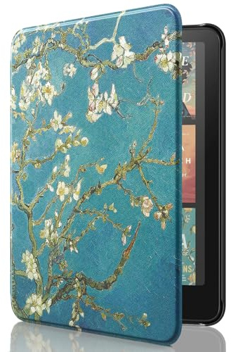MoKo Hülle für 7 Kindle Paperwhite 12. Gen& Colorsoft, Aprikose Blume | Leichte Schutzhülle，Auto Aktiv-/Ruhemodus, wasserdichte Schutzhülle,für Kindle Paperwhite 12.Gen& Kindle Colorsoft 1st 2024