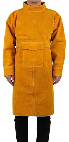 Unisex Gear Schweißschürze aus Leder, schwer entflammbar, spritzwassergeschützt, Hitzeschild, schnittfest, volle Abdeckung, Design Schweißschürze