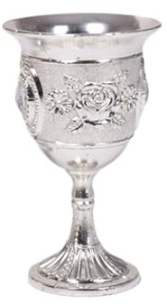IDEANATEGRATE Gobelet à Pied en Alliage Argenté Incassable, Verre à Vin Blanc Sculpté, Coupe à Vin Réutilisable pour Bar à Domicile et Fêtes, Accessoire de Verrerie Élégant et Solide