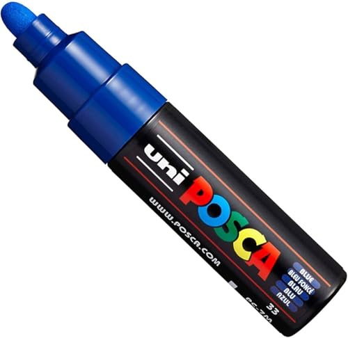 Uni Posca PC-7M, Marker, Kunststift – großes Kugelspitze 4,5–5,5 mm – 15 Farben blau