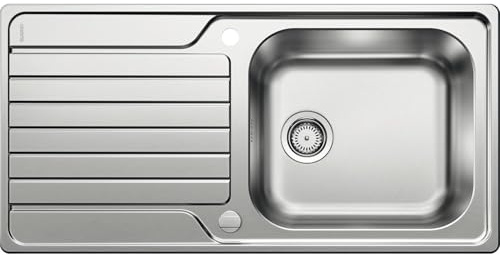 BLANCO DINAS XL 6 S | Edelstahl | Einbauart: Einbau von Oben | reversibel | [100x50x20,4 cm] | für 60 cm breite Unterschränke | Widerstandsfähig gegenüber Kratzern