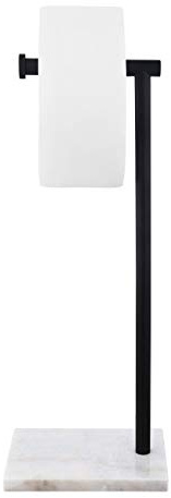 KES Portarollos Papel Higienico de Pie Portarrollos Negro Portarrollos para Papel Higiénico con Base de Mármol Acero Inoxidable, BPH285S1-BK