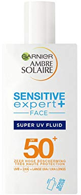 Garnier Ambre Solaire Super UV Anti Pollution Sonnenschutz Fluid mit LSF 50+, Leichte und nicht fettende Sonnencreme mit Hyaluronsäure, 1 x 40 ml