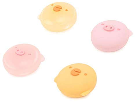 DLseego Cute Leaf Design Thumb Grip Caps, Joystick Cap Compatible for Nintendo Switch & Lite & OLED, Soft Silicone Cover for Joy-Con Controller (Chick&Pig)