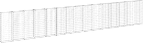 vidaXL Gabionmur i galvaniserat stål 900x30x150 cm