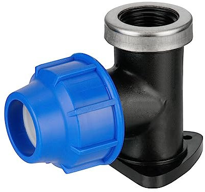 REKUBIK PE Wandscheibe Klemmverbindung x Innengewinde verstärkt Größe 20mm x 1/2 IG