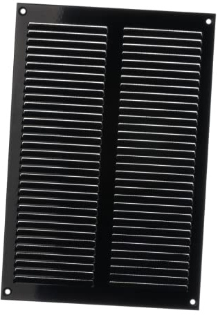 200 x 300 mm Svart ventilationsgaller ändgaller insektsskydd frånluftning metallgaller
