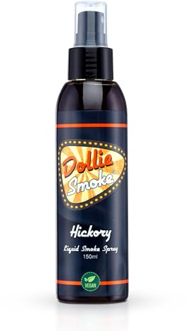 Dollie Hickory Liquid Smoke Spray 150 ml – Fumée liquide végétalien, donne à vos plats un arôme fumé authentique et un goût fumé de barbecue