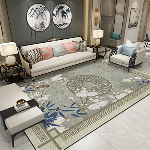 RUGMRZ Auslegware Teppichboden Wohnzimmer Schlafzimmer Im Chinesischen Stil teppiche für schlafzimmer grau teppich fußbodenheizung geeignet moderne teppiche wohnzimmer Auslegware Teppichboden outdoor1