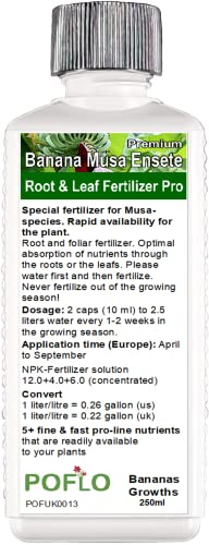POFLO Banana Musa Ensete Liquid Fertilizer HighTech NPK, root soil foliar fertilizer - Plant Food (250ml)