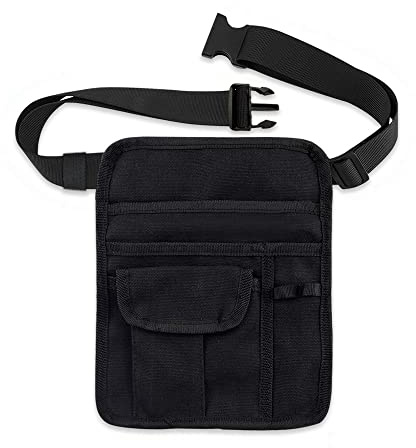Waitress Apron Server Aprons Server Pouch Restaurant Waist Money Apron Bag with Pockets Tablet Holder and Adjustable Belt Buckle for Women Men, Black, Large | with Pockets Tablet Holder and Adjustable Belt Buckle for Women Men
