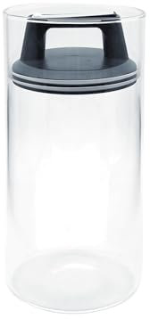Bewunder Aroma 1x 2-Litre Borosilicate Glass Jars with Vacuum Lid to push out excess air and maintain freshness | Elegant storage of Tea, Coffee, Pasta and other foodstuffs