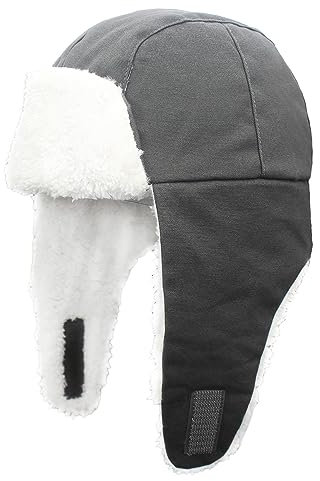 Huakunda Kinder Wintermütze Mit Ohrenklappen Outdoor Warmes Hut Gefütterte Fliegermütze für Jungen Mädchen Jagd Skifahren (Grau)