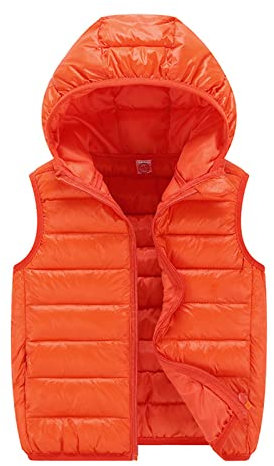 Weste Kinder Jungen Mädchen 140, Leichte Freien Steppweste Mit Kapuze, Ärmellose Jacke Weste Winter Kapuzenweste Outfits Winddichte Ultraleicht Softshelljacke Daunenjacke Outdoor-Weste 3-15 Jahre