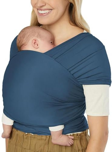 Ergobaby Baby Sling for Newborns from Birth up to 11.3 kg, Aura Knit Sling wrap Made from Recycled Fabrics, Elasticated and Breathable, Unisex Sling wrap, Twilight Navy
