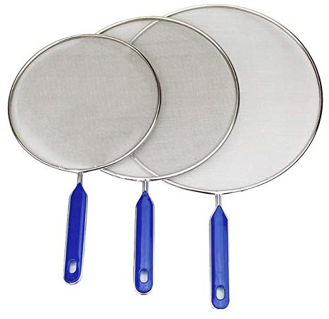 Yuemsh 3 Pack Grease Splatter Screen for Frying Pan Cooking,Stainless Steel Guard,Hot Oil Shield to Stop Prime Burn