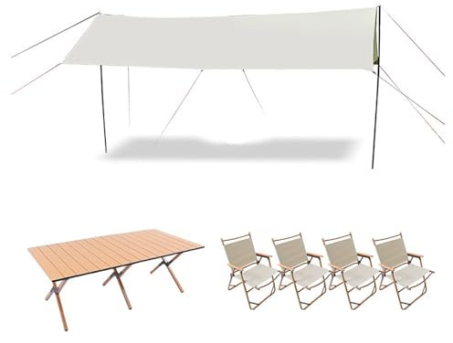 Klappbare Campingstühle und Tischset, tragbarer Picknicktisch mit 4 Stühlen, leichtes Outdoor-Tischstuhlset für Wanderungen, Wohnmobilreisen