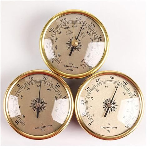 Barometer, Analoge Wetterstation, 3 Teile/satz 72mm Metall Barometer, Drei in einem Barometer Hygrometer Thermometer Kit