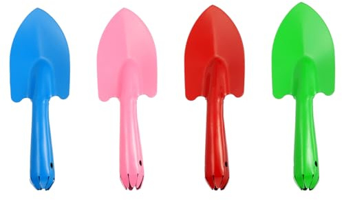 PATIKIL Mini Métal Main Pelle, 4 Paquet Coloré Truelle Ensemble Jardin Outils pour Fleur Plantation Sol Creuser Repiquage, 4 Couleurs