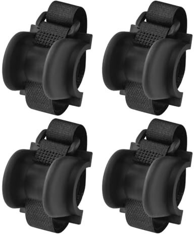 MiOYOOW Boot Rutenhalter, Marine Angelrutenhalter Rutenhalterungen, 4 Teiliger TPE Boots Rutenständer mit Flacher/gebogener Basis, Klettmontage für Pier Reling, Bootshandlauf