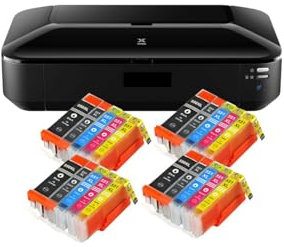 IC-Office iX6850 Farbtintenstrahl Drucker DIN A3+ (Bürodrucker, Fotodruck, Textdruck, 9.600 x 2.400 DPI, WiFi, WLAN, USB, Direktdruck, Print App) schwarz + 20 XL Tintenpatronen