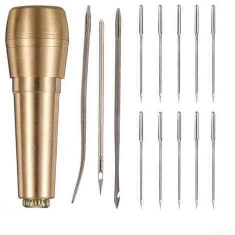 Leather Sewing Set with Copper Handle Awl Ideal for Repairing Canvas and Tents (A)