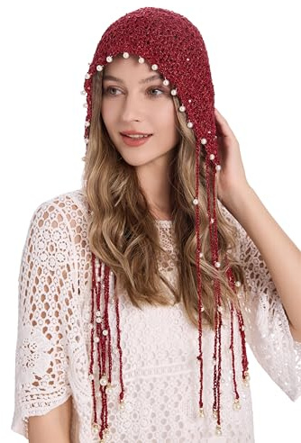ZLYC Bonnet souple en crochet de coton pour femme avec pompon fait à la main