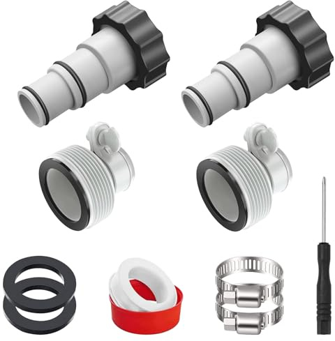 Herbst 4 Stück Pool Adapter 38 auf 32mm, Schlauchadapter Pool, Schlauch Adapter für Intex Pool(Adapter AB)
