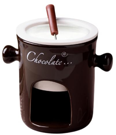 Fondue Becher Keramik - tragbarer Schokoladenwärmer, glasierter Mini -Servierschiff | Elegantes Dessert -Dip -Accessoire, Mahlzeiten im Freien, lässige Anlässe, kreative Geschenkauswahl verbessern lec