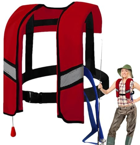 Giubbotto di salvataggio per adulti, salvagente per adulti, riflettente, portatile, con gonfiaggio automatico, per paddle, kayak, canottaggio, snorkeling, galleggiante, attività all'aperto