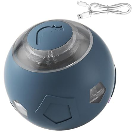 Dopsyesn Pelota Automática para Perros, Eléctrico para Perros y Que Se Mueve | Juegos Inteligentes para Cachorros con Luces LED, Juguetes De Enriquecimiento Felino para Razas