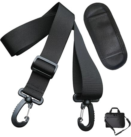 Tracolla per borse, cinghie da tasca per cambiare, colore nero, da 90 a 160 cm, regolabile con imbottitura a spalla da 38 mm di larghezza, tracolla per fotocamera sportiva, borsa a tracolla