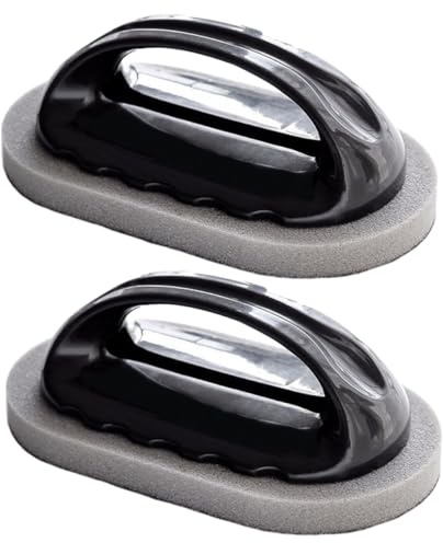 TOGEVAL Esponja De Esmeril para Cocina 2 Piezas Esponjas Abrasivas Mango Plástico Ergonómico Limpieza Potente para Vajilla Ollas Utensilios Depuradores Resistentes Uso Doméstico